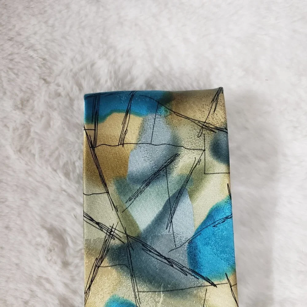 J. Garcia Collection Fifty-Four Blue Iceberg 100% Silk Tie